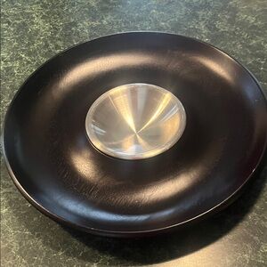 Crate&Barrel Black and Silver Serveware